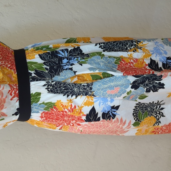 Zara Basic Collection Floral Print Elastic Waist Cap Sleeve Midi Dress Size XS - Picture 10 of 11